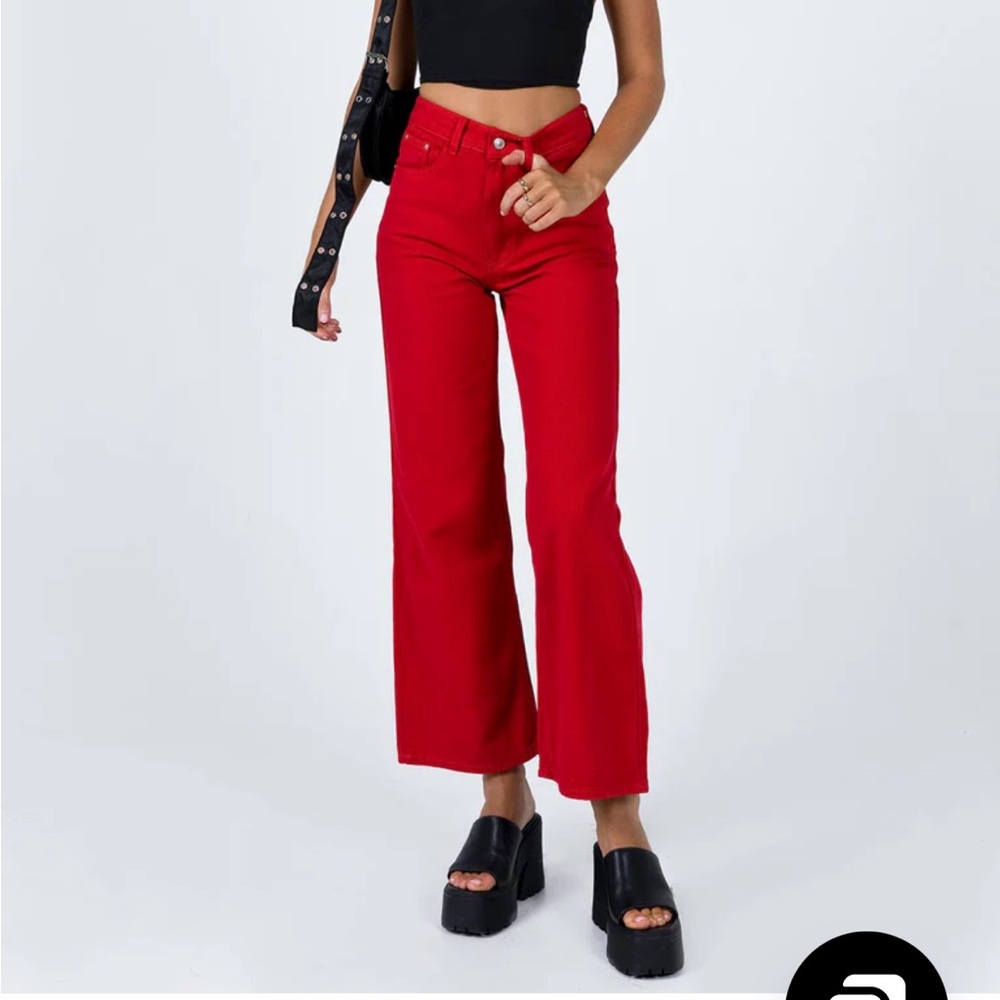 Princess Polly red jeans size 2! Worn once